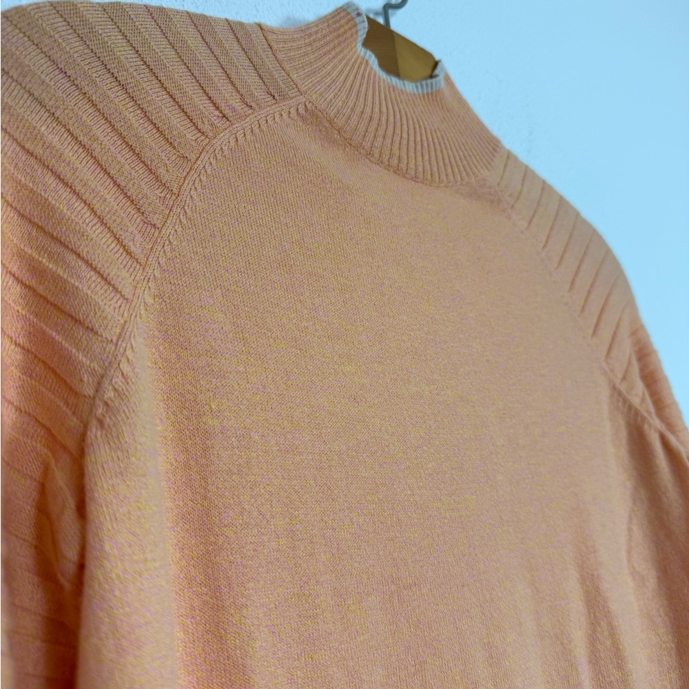 Smartwool Women's Edgewood Mock Neck Knit Sweater Orange Wool Blend XS - Picture 8 of 8